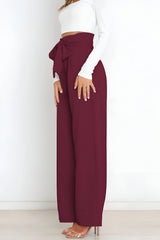 skirts : Evelyn | Pantalon Fluide Femme Jambes Larges Confortable in Vin van Seroa
