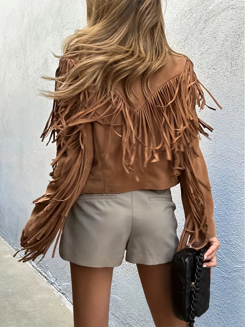 other : Lilly – Veste vintage en suède à franges pour un look bohème-chic in van Seroa