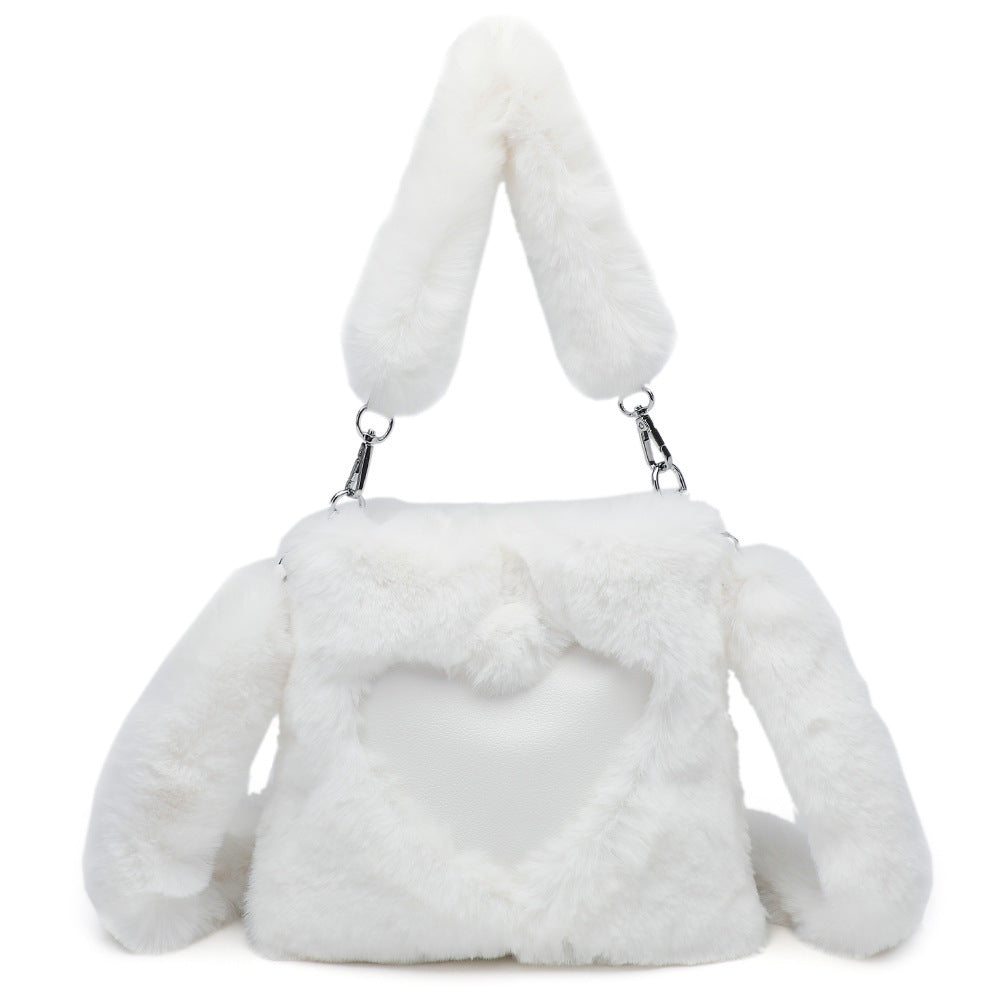 bags : Stella | Sac à Main Femme Moelleux en Forme de Cœur in Blanc 22x22x4CM van Seroa