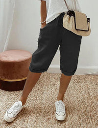 Damen Caprihose mit Kordelzug, lässiger Schnitt