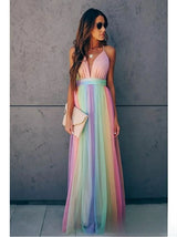 dresses : Isabelle – Robe Longue Élégante À Dégradé Arc-En-Ciel in 2XL van Seroa