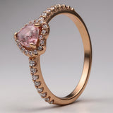 Amelia | Bague de Fiançailles Femme Argent Diamant Coeur