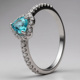 Amelia | Bague de Fiançailles Femme Argent Diamant Coeur