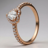 Amelia | Bague de Fiançailles Femme Argent Diamant Coeur