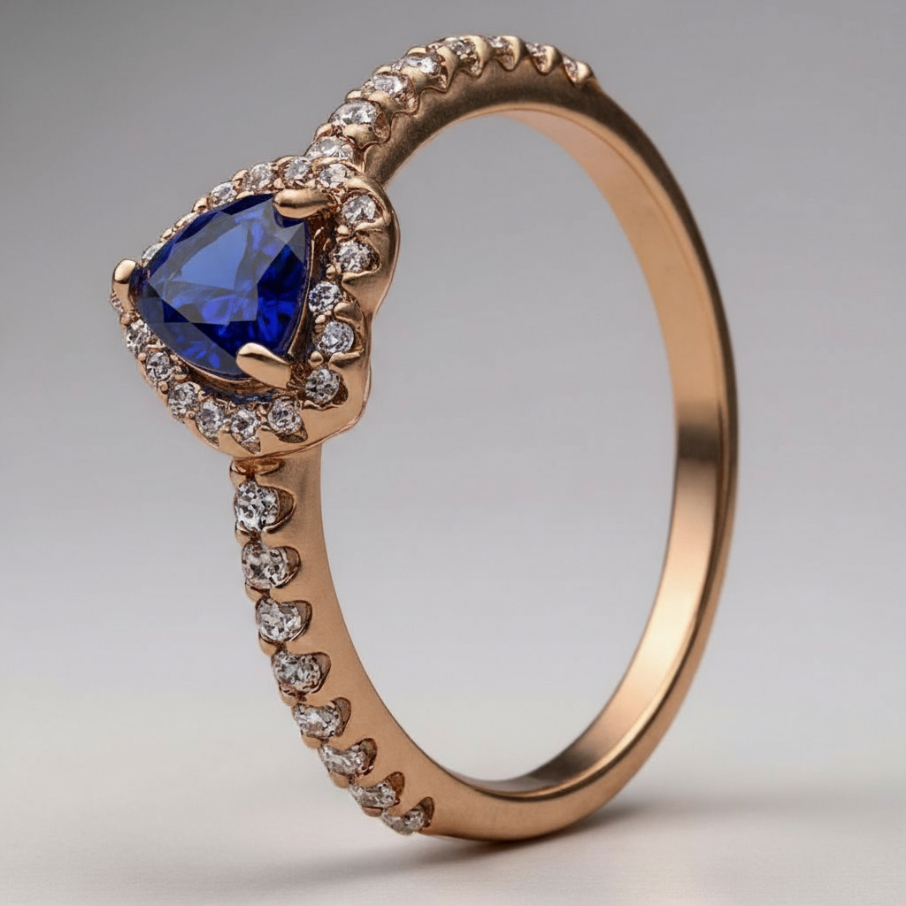 Amelia | Bague de Fiançailles Femme Argent Diamant Coeur