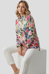Chemise Femme à Imprimé Floral Aquarelle – Manches Longues, Coupe Décontractée