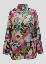 Chemise Femme à Imprimé Floral Aquarelle – Manches Longues, Coupe Décontractée