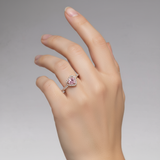 Amelia | Bague de Fiançailles Femme Argent Diamant Coeur