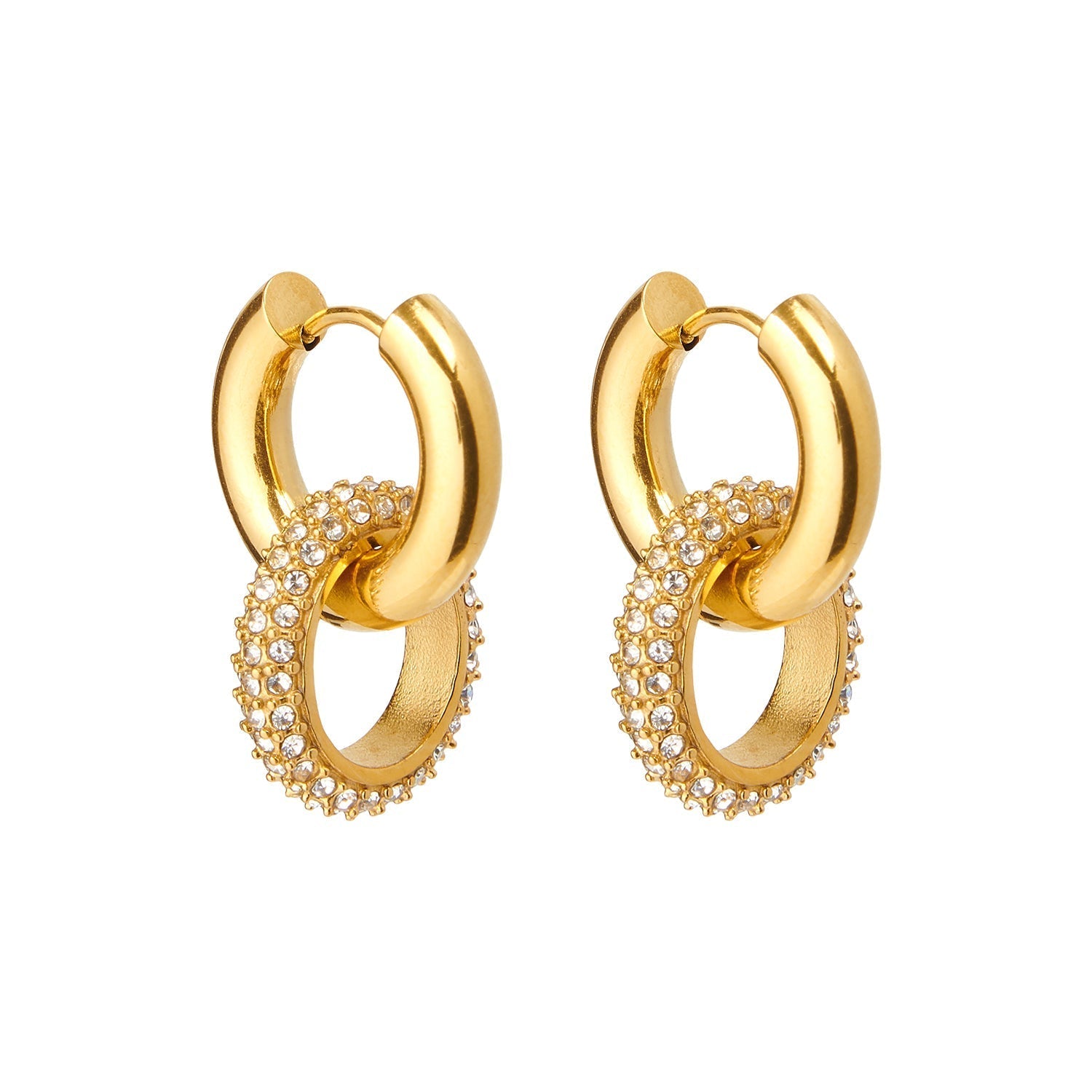 other : Sofia | Boucles d'oreilles pendantes or femme double cerceau in van Seroa
