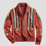 men Gebreide Adrian Vintage Jacquard Lapel Knit Cardigan Timeless