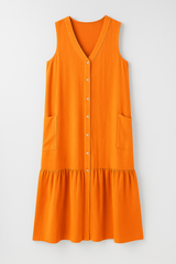 Robe de plage sans manches en tissu fluide Femme