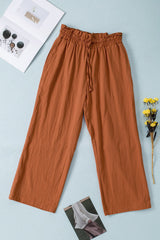 skirts : Esther | Pantalon Fluide Femme en Coton Large Ajustable in Orange van Seroa