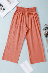 skirts : Esther | Pantalon Fluide Femme en Coton Large Ajustable in Rose van Seroa