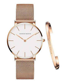 Damenarmbanduhr Hannah Martin, silberfarben, Edelstahl – elegant, trendig, Milanaise-Armband