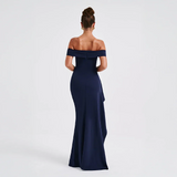 Robe Longue Femme Épaules Dénudées & Fente Élégante - Idéale