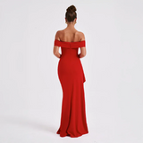 Robe Longue Femme Épaules Dénudées & Fente Élégante - Idéale