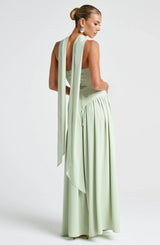 Langes Kleid mit Schlitz für Damen mit Korsett, elegant und modern, für