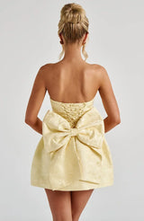 Robe courte femme jacquard sans bretelles avec dos nu