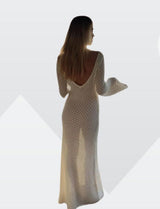 dresses : Marina – Robe maxi bohème en crochet avec manches évasées in van Seroa