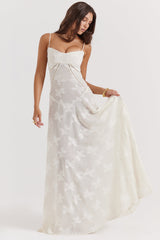 dresses : Genesis – Robe longue romantique à fines bretelles, florale et transparente in van Seroa