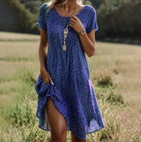 dresses : Anika – Robe d'Été Légère et Colorée au Style Aérien in Bleu van Seroa