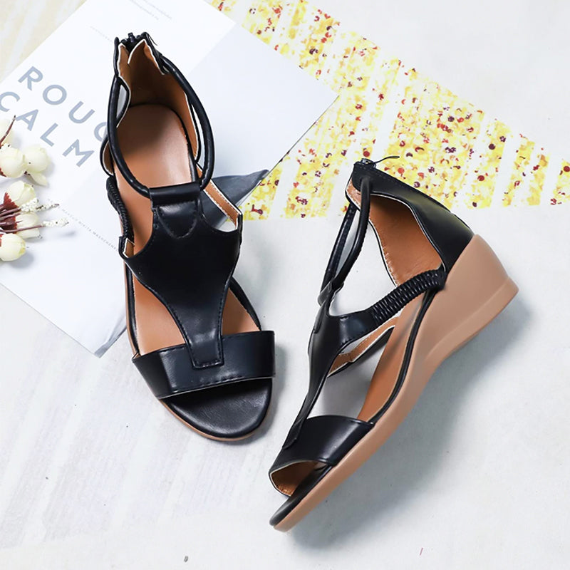 sandals : Elsie – Sandales d'Été Élégantes à Compensées avec Soutien de Voûte Plantaire in van Seroa