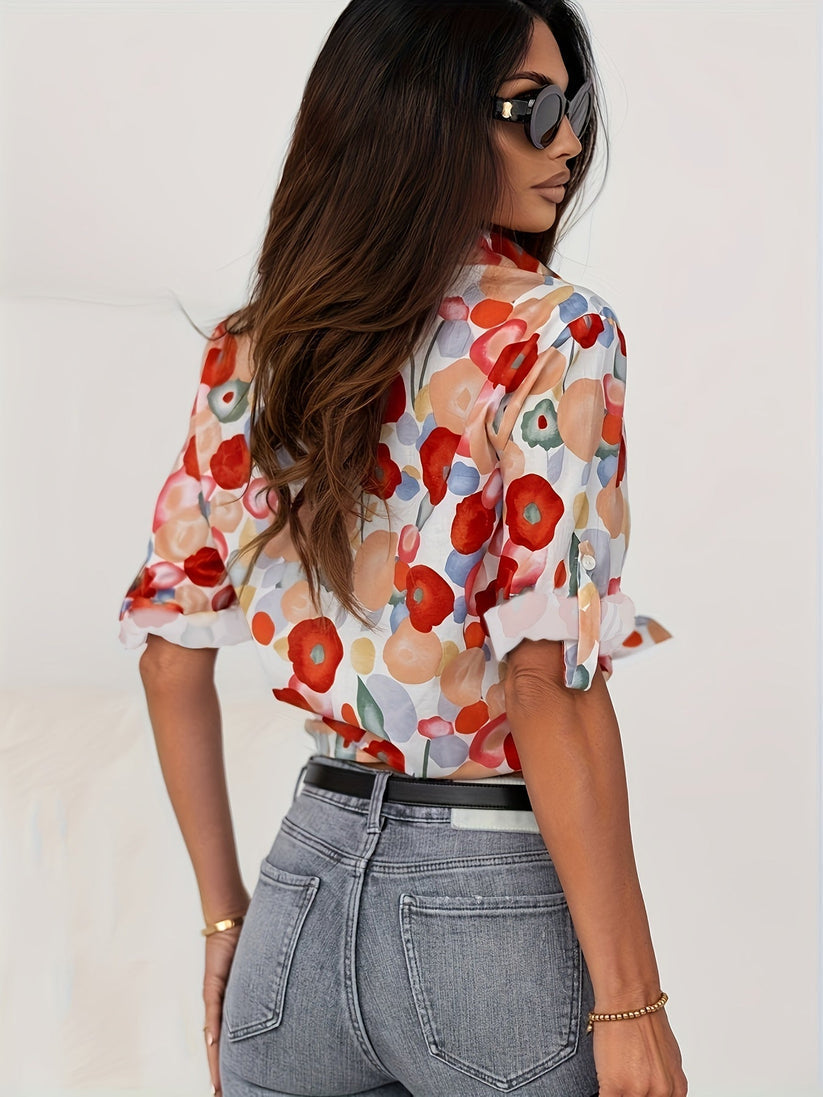top blouses : Lara | Chemisier Femme Floral Chic en Tissu Léger in van Seroa