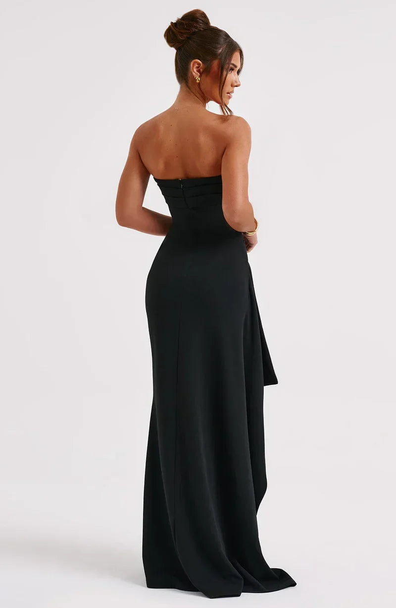 dresses : Elena – Robe de soirée élégante sans bretelles, moulante avec fente haute in van Seroa