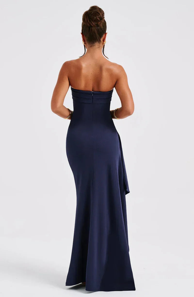 dresses : Elena – Robe de soirée élégante sans bretelles, moulante avec fente haute in van Seroa
